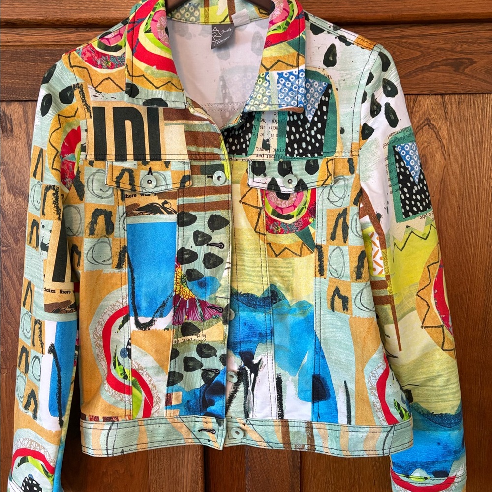 Colorful Abstract Women's Jean Jacket